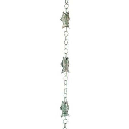 GOOD DIRECTIONS Good Directions Fish Rain Chain, Blue Verde Copper 487V1-8